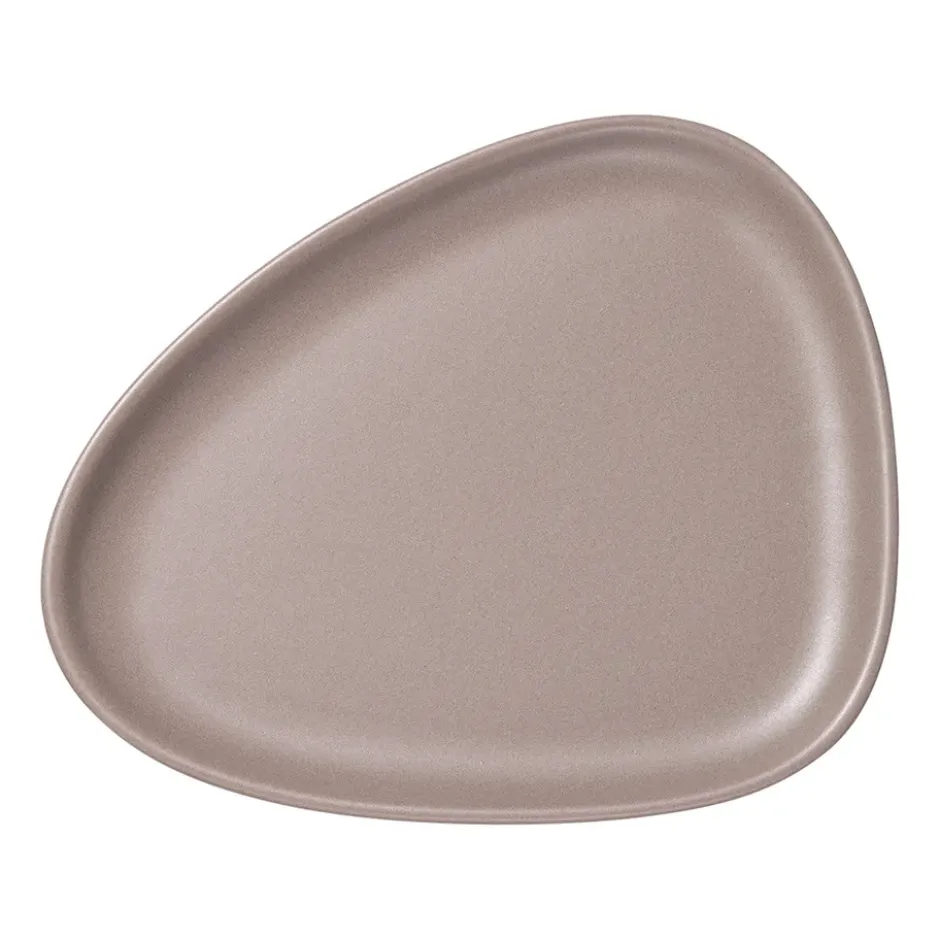 Curve Stoneware assiett 19x22 cm, Warm Grey