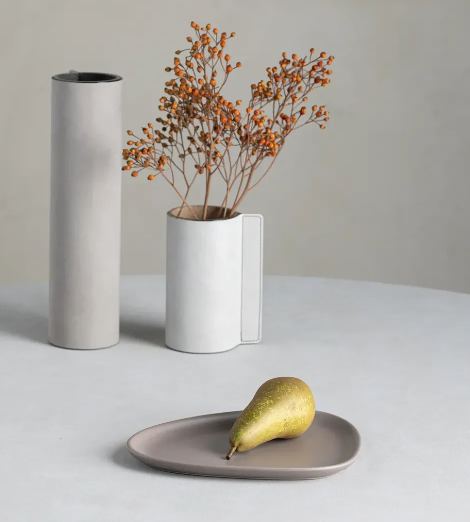 Curve Stoneware assiett 19x22 cm, Warm Grey