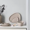 Curve Stoneware djup tallrik 19x22 cm, Sand
