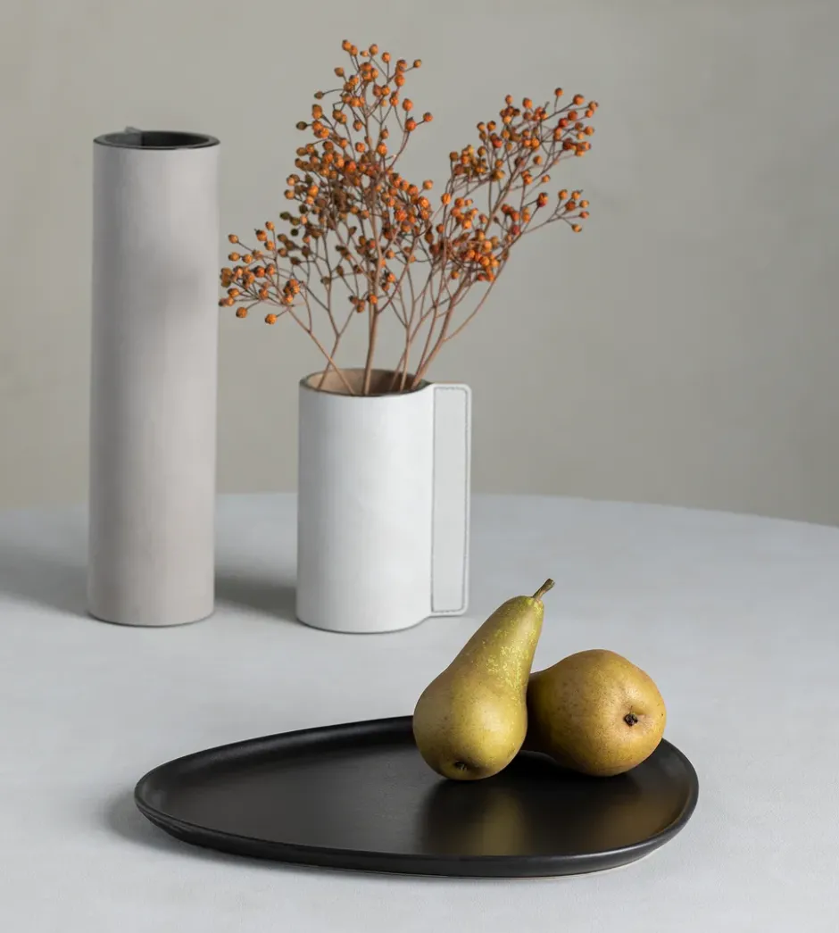 Curve Stoneware tallrik 26x30 cm, Black