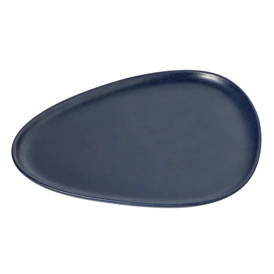 Curve Stoneware tallrik 26x30 cm, Navy blue