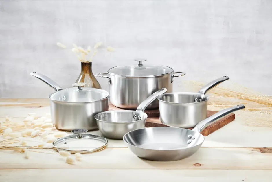 de Buyer Alchimy grytset med glaslock, 8 delar