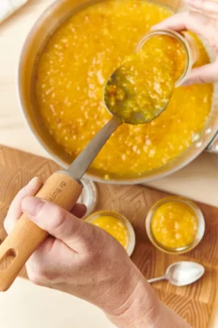 De Buyer B Bois serveringssked med trähandtag, Rostfritt stål