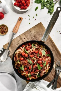 De Buyer B Bois spaghettislev med trähandtag, Rostfritt stål