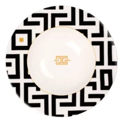 DECO djup tallrik Ø24,5 cm, Vit-svart