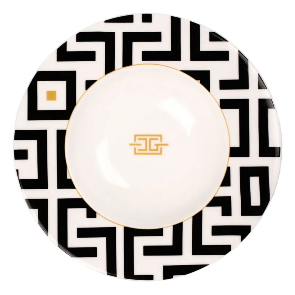 DECO djup tallrik Ø24,5 cm, Vit-svart