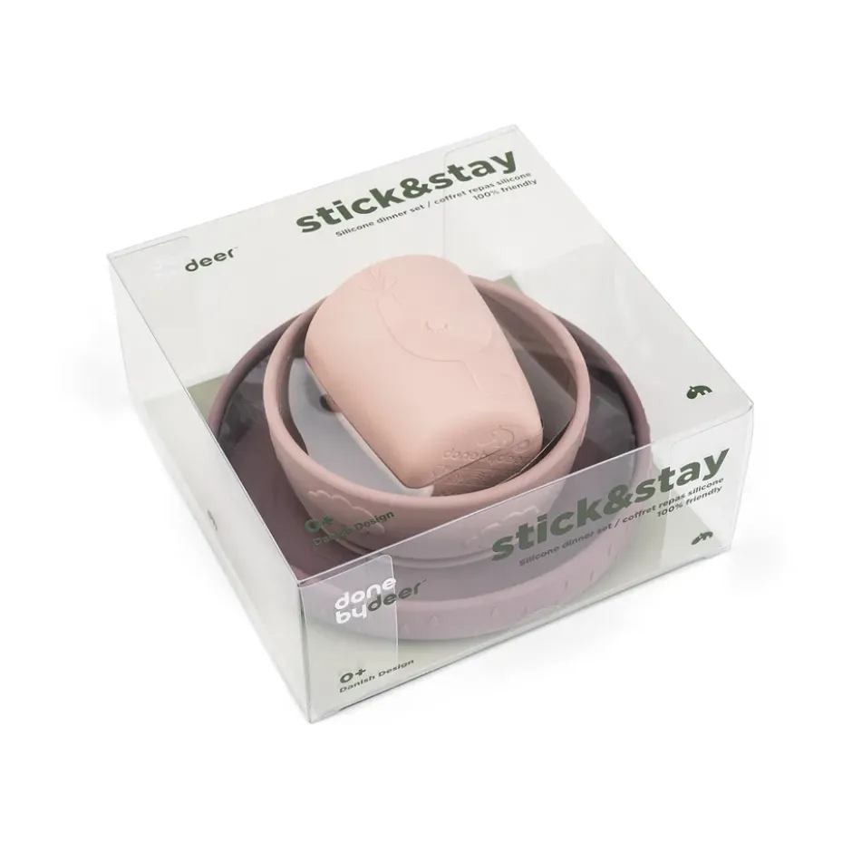Deer Friends Stick&Stay barnservis 3 delar, Powder