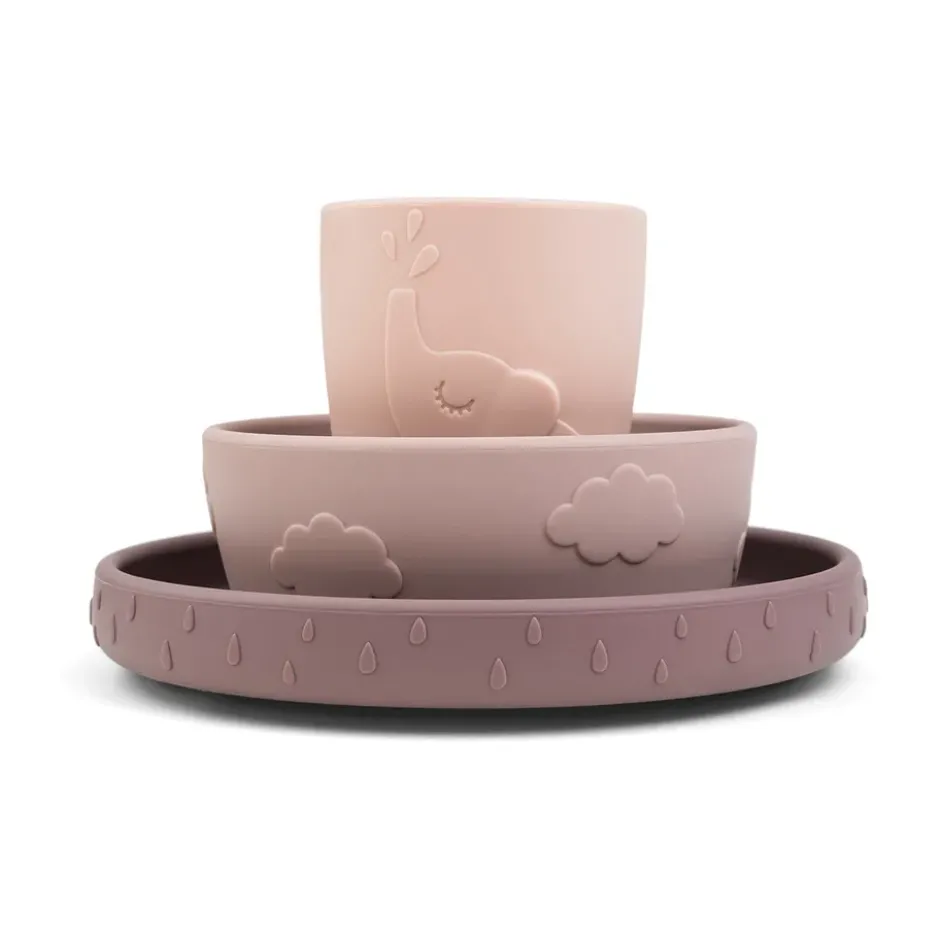 Deer Friends Stick&Stay barnservis 3 delar, Powder