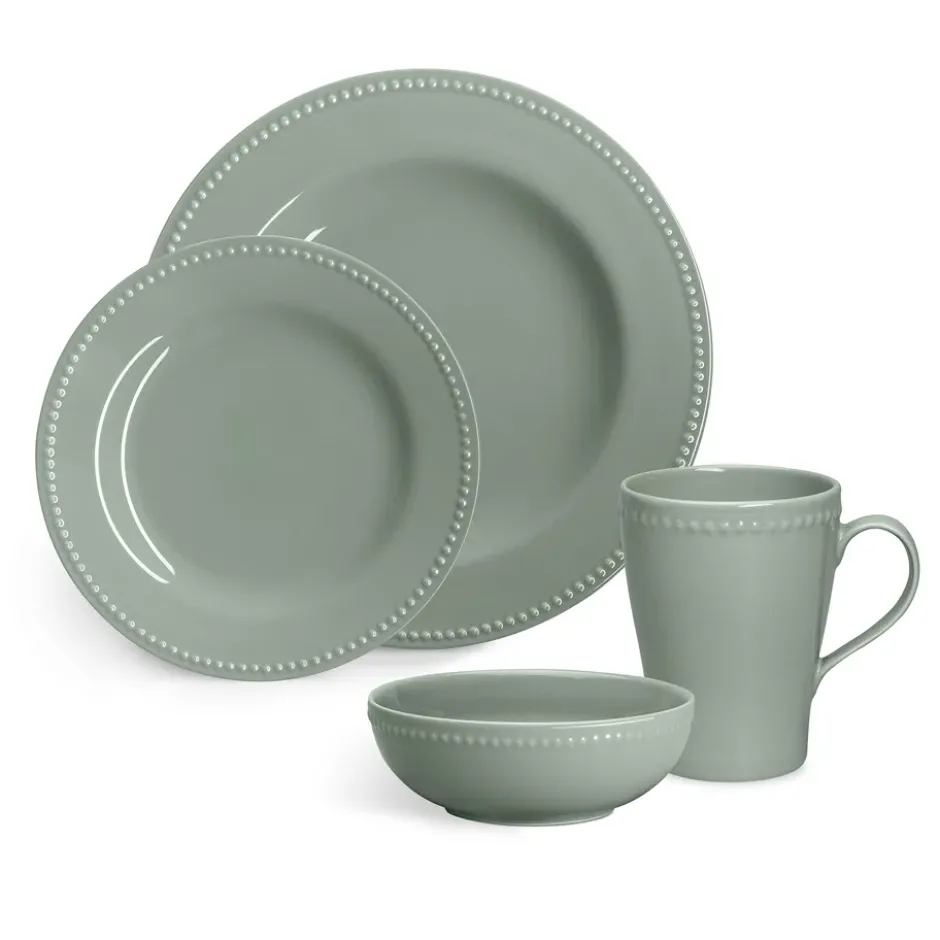 Dots assiett 22 cm 4-pack, Grön