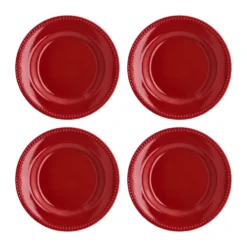 Dots assiett 22 cm 4-pack, Röd