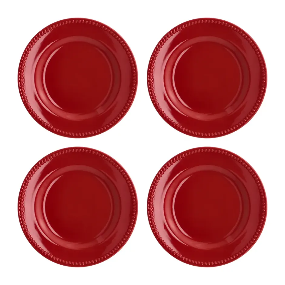 Dots assiett 22 cm 4-pack, Röd