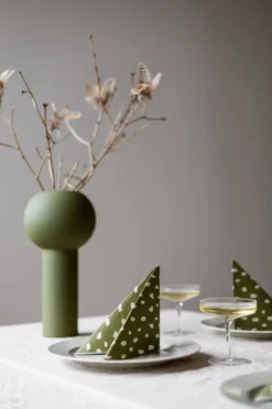 Dots servetter 33x33 cm 20-pack, Olive