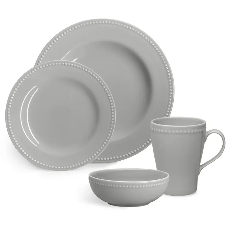 Dots tallrik 28 cm 4-pack, Grå