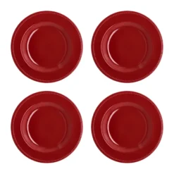 Dots tallrik 28 cm 4-pack, Röd