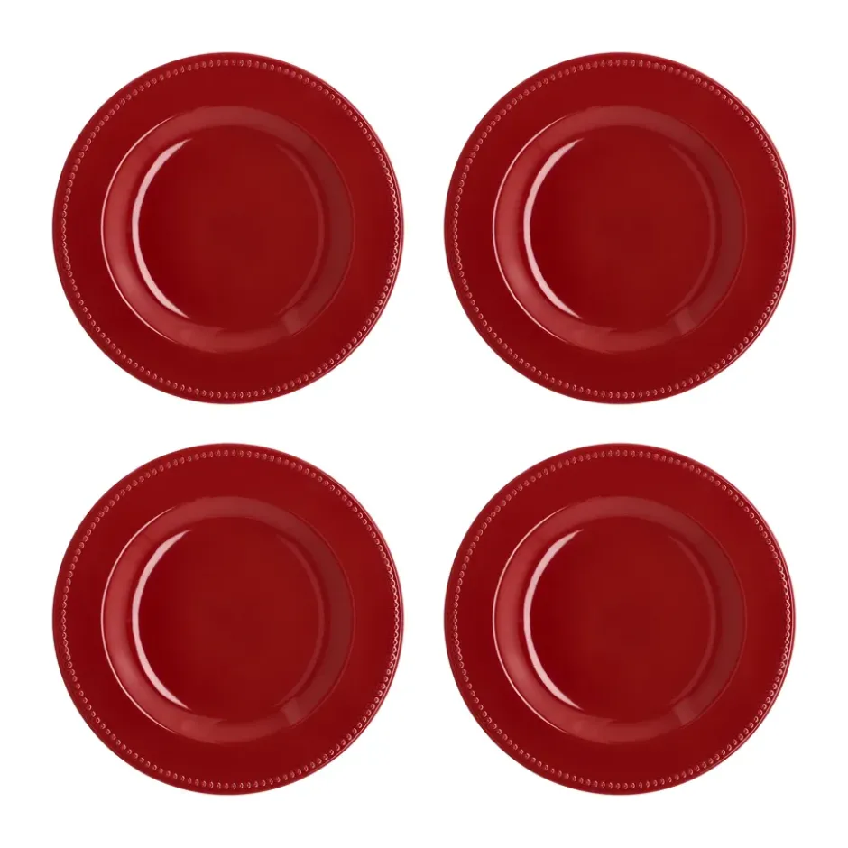 Dots tallrik 28 cm 4-pack, Röd