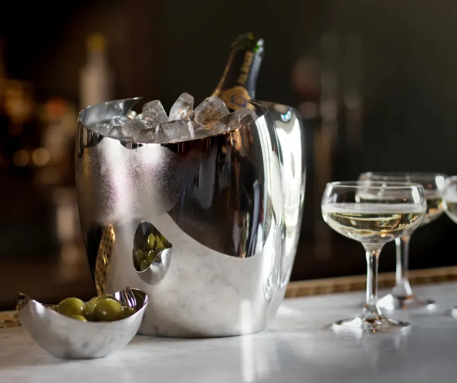 Drift champagnekylare-vinkylare, Rostfritt stål