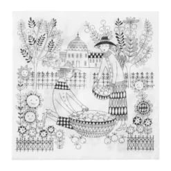 Emilia pappersservetter 33x33 cm 20-pack, Svart-vit
