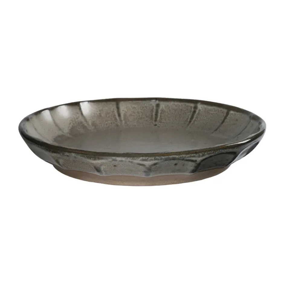 Ernst assiett stengods, Grå-natur, Ø17x3 cm
