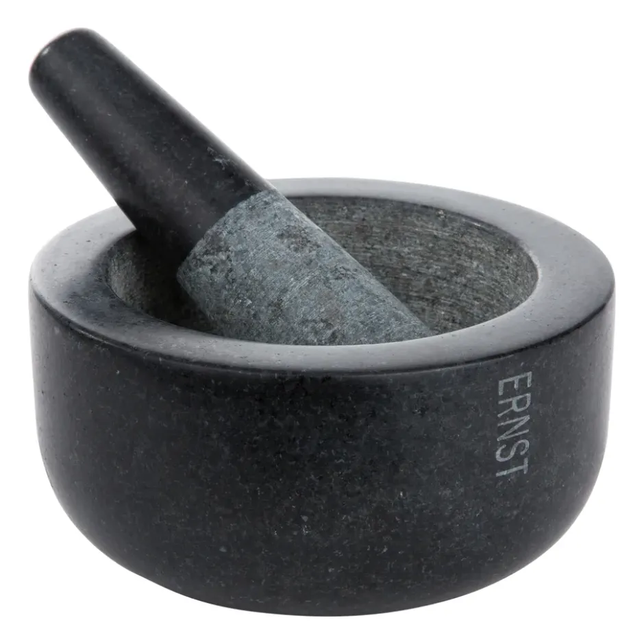 Ernst mortel svart granit, Stor Ø14 cm