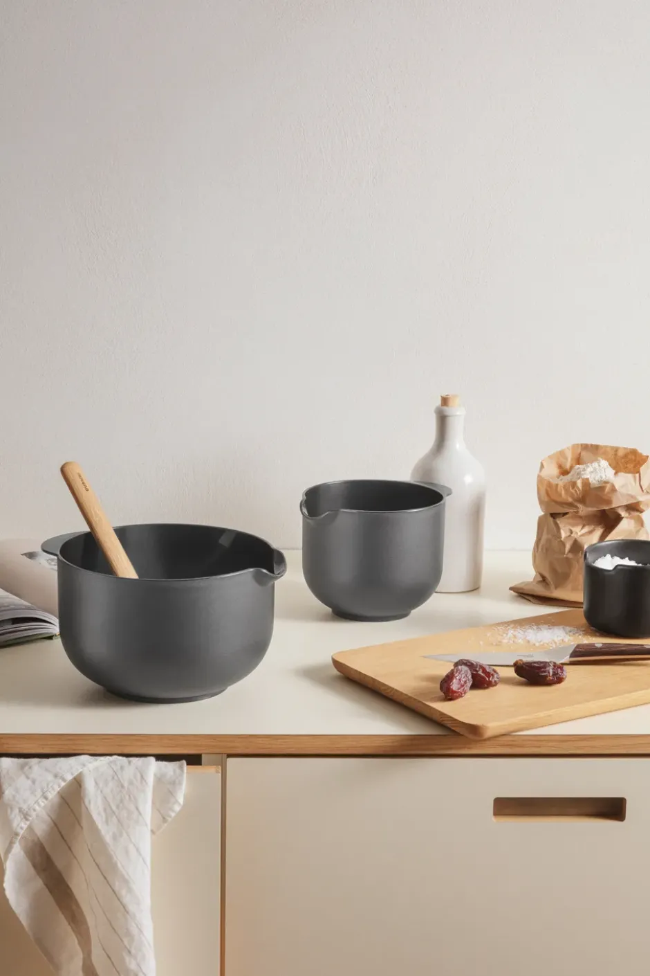 Eva Trio blandskål, Grey, 3 delar