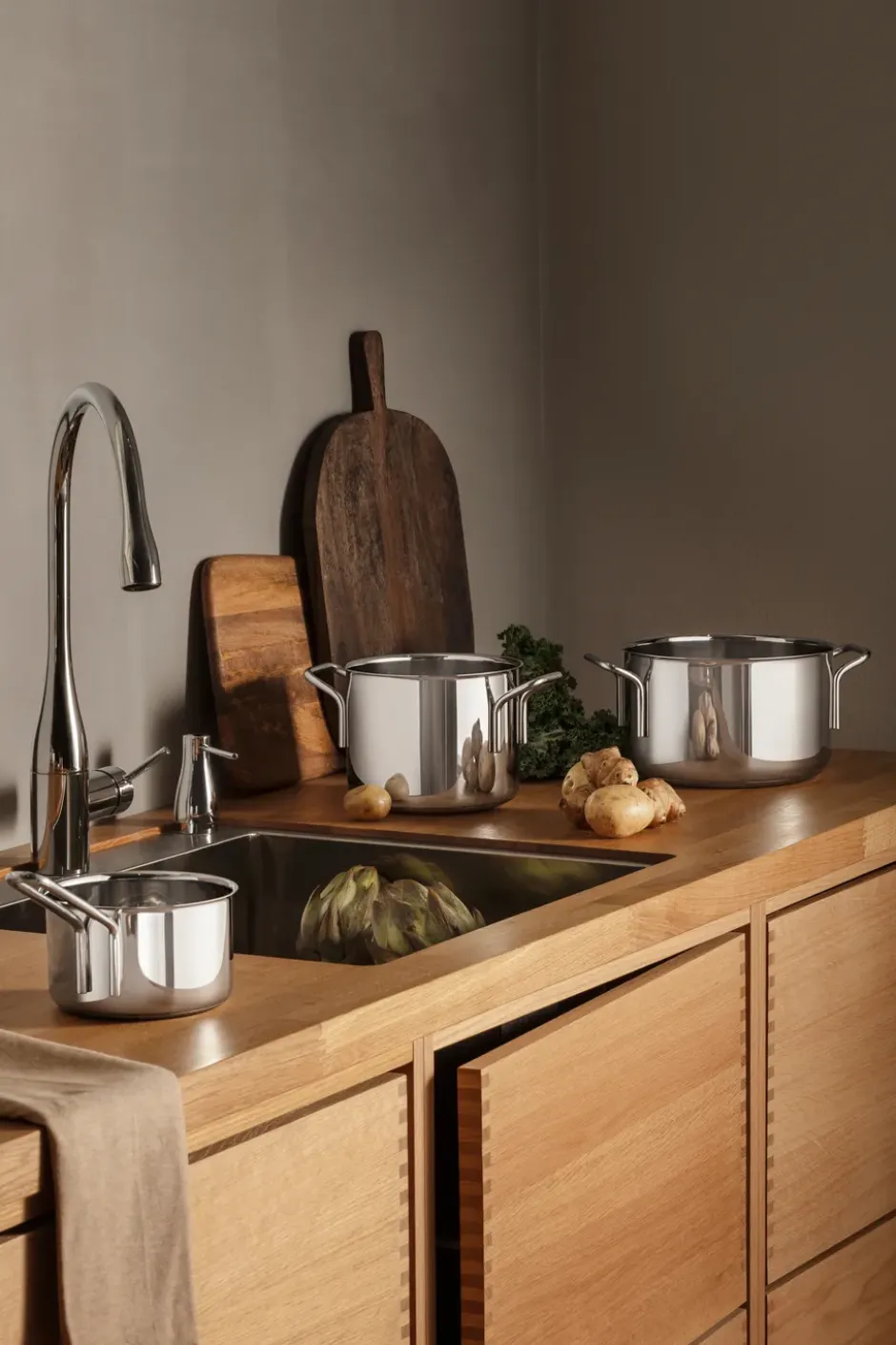 Eva Trio Stainless Steel grytset 3 delar, Rostfritt stål