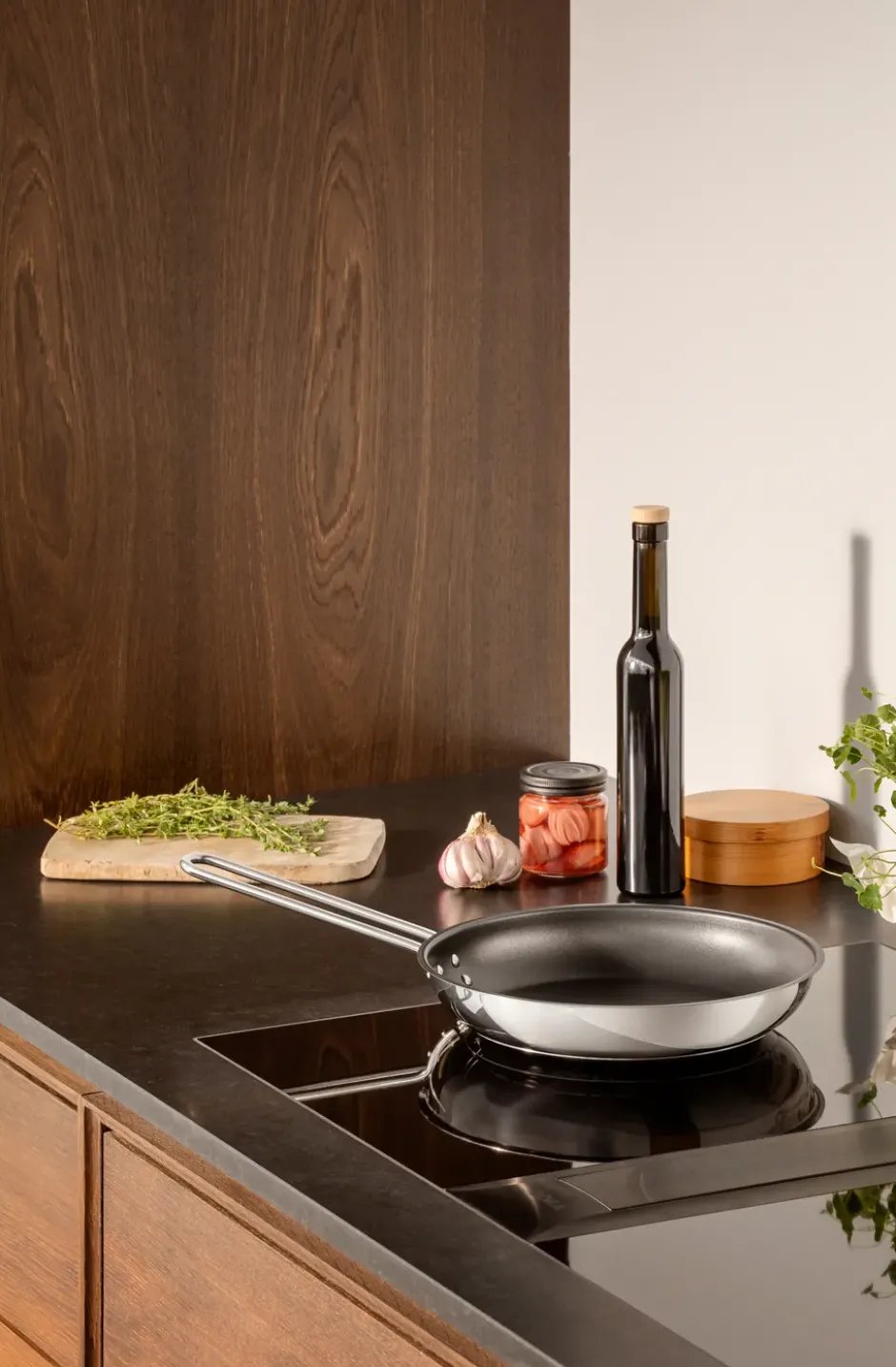 Eva Trio Stainless Steel Slip-Let stekpanna, 24 cm