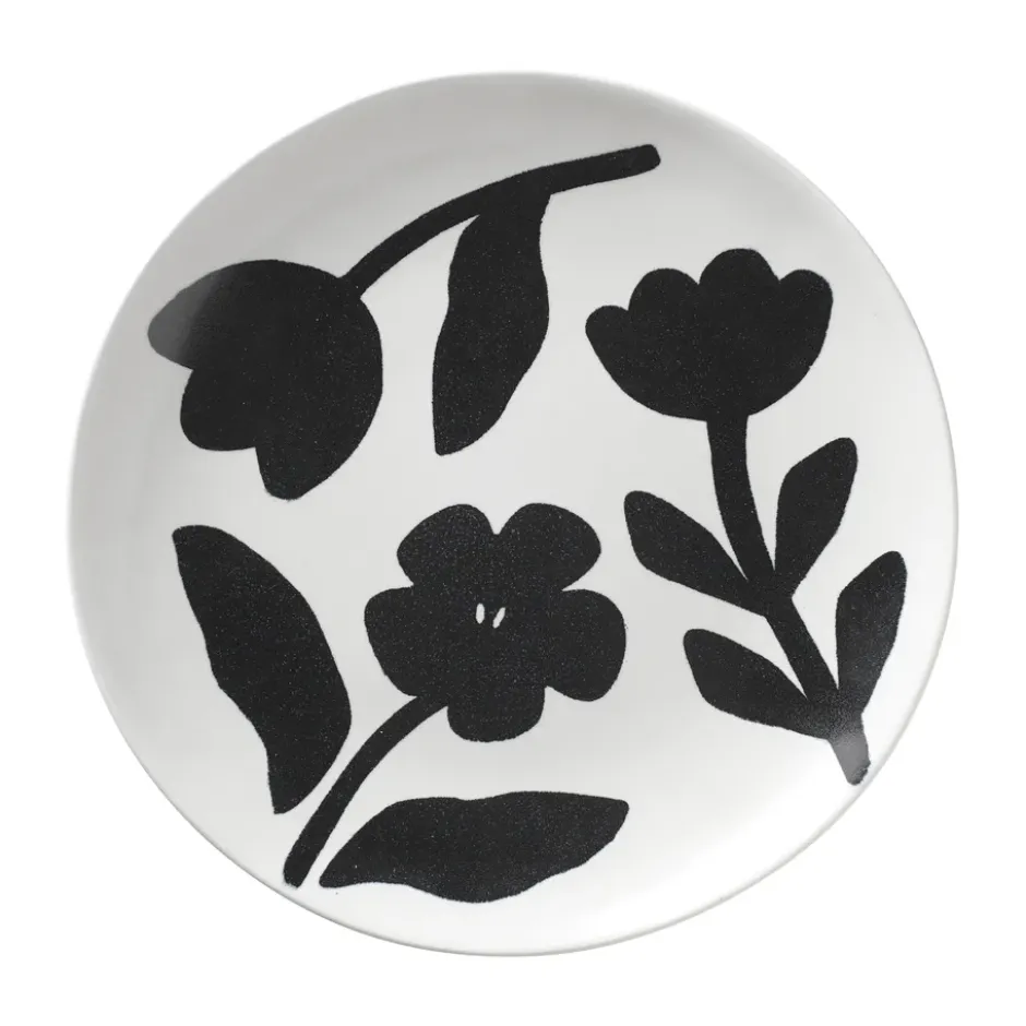 Flora tallrik Ø26 cm, Black-off white