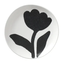 Flora tallrik Ø15 cm, Black-off white