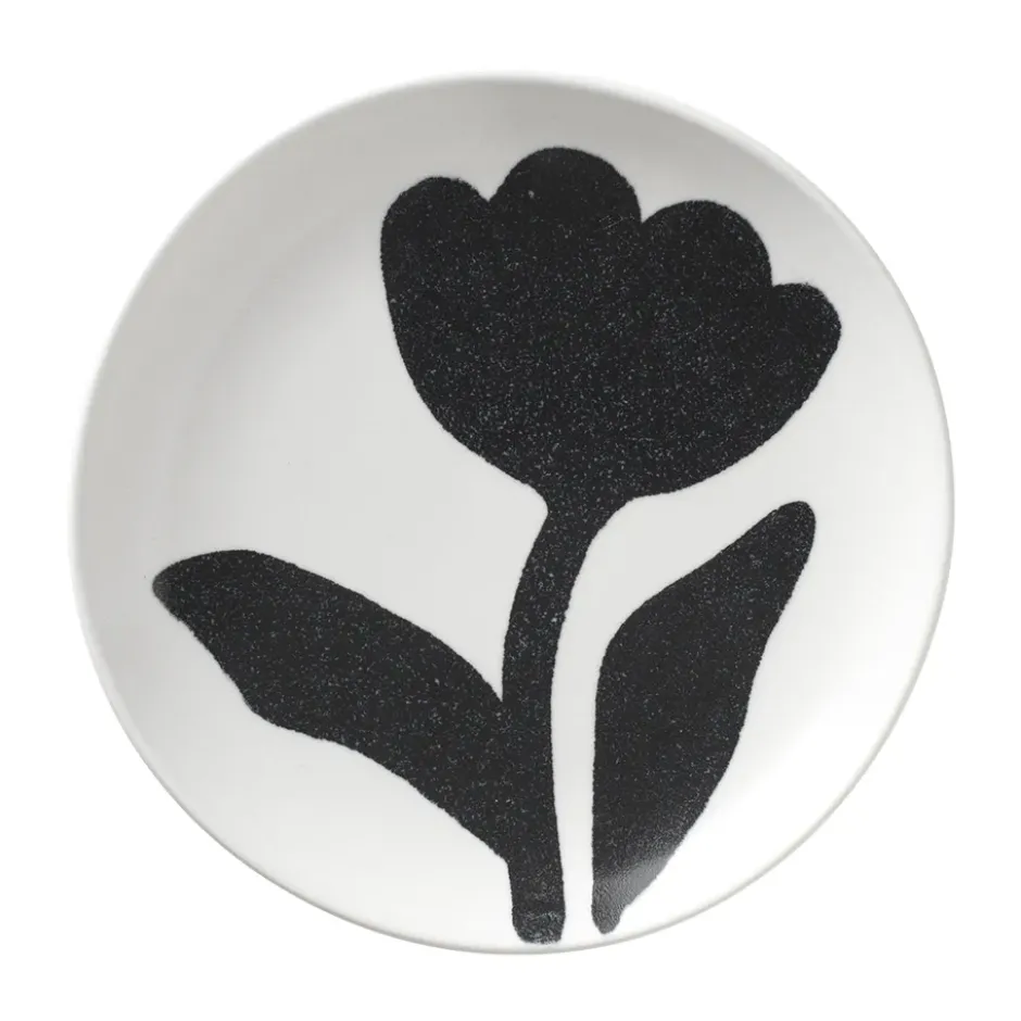 Flora tallrik Ø15 cm, Black-off white