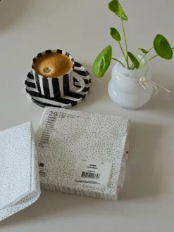 Grain servett 33x33 cm 20-pack, White-black