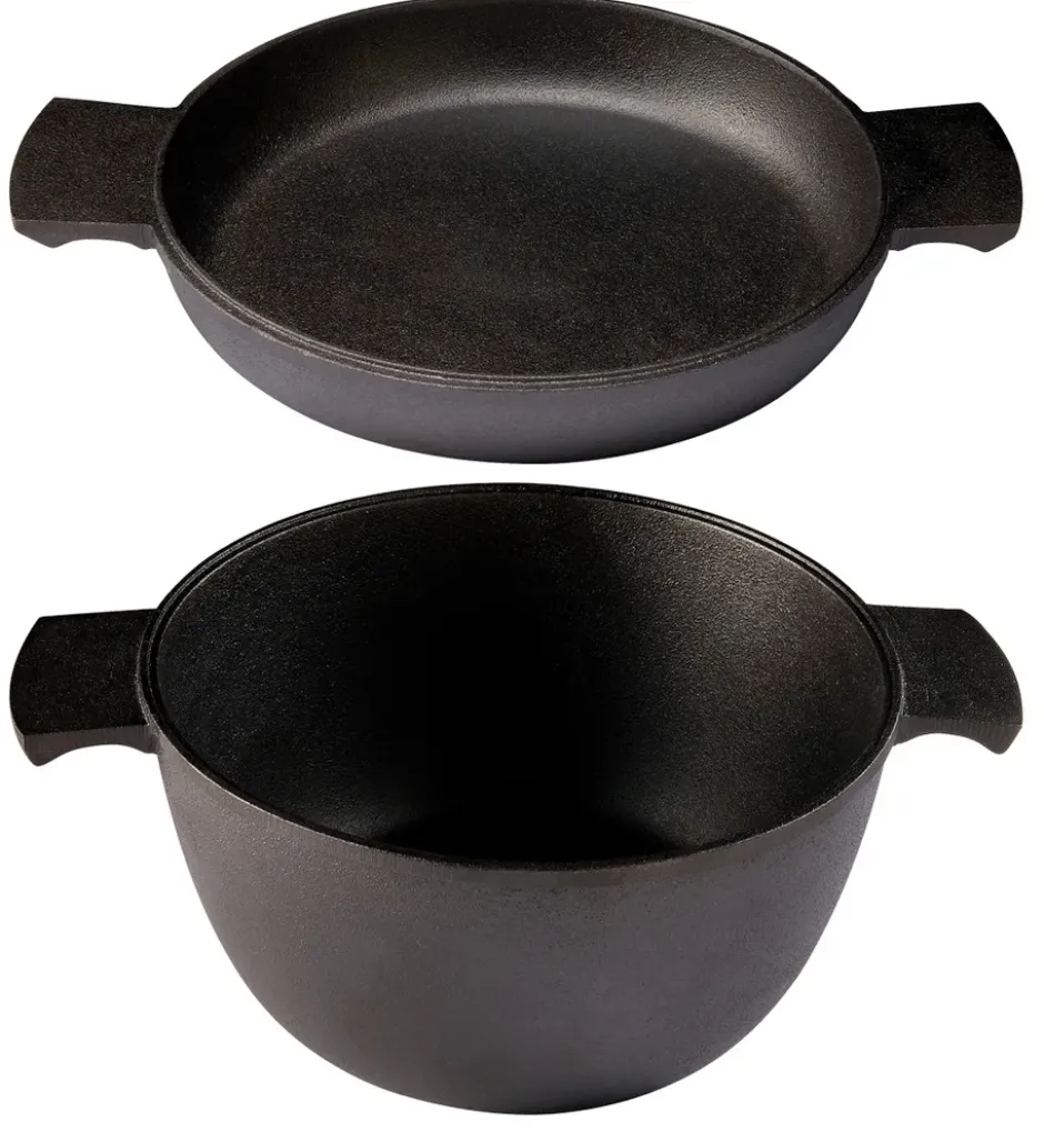 Grytstapel 2 delar gryta 3 L & omelettpanna 23 cm, Gjutjärn