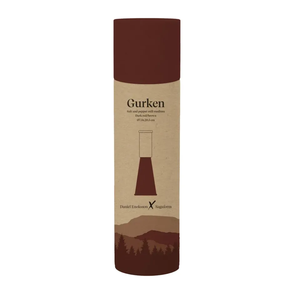 Gurken salt- och pepparkvarn medium 20,5 cm, Röd-brun