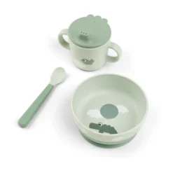 Happy Clouds foodie first meal servisset 3 delar, Green