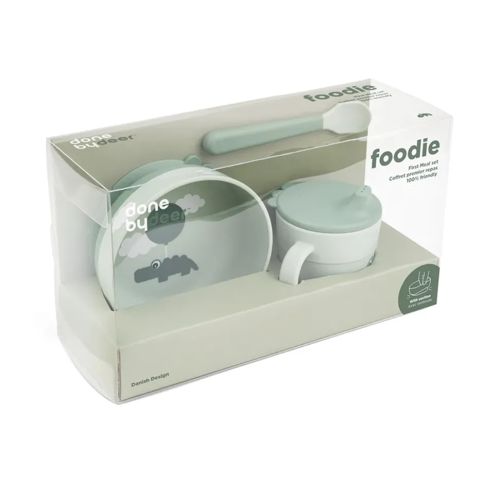 Happy Clouds foodie first meal servisset 3 delar, Green