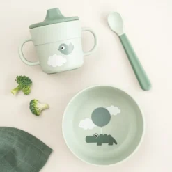 Happy Clouds foodie first meal servisset 3 delar, Green