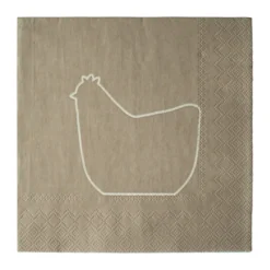 Happy hen pappersservett 33x33 cm 20-pack, Brown