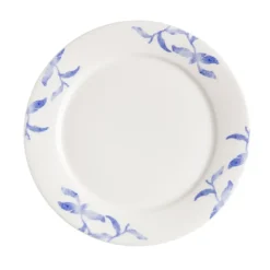 Havspil assiett 21 cm 4-pack, blå-vit