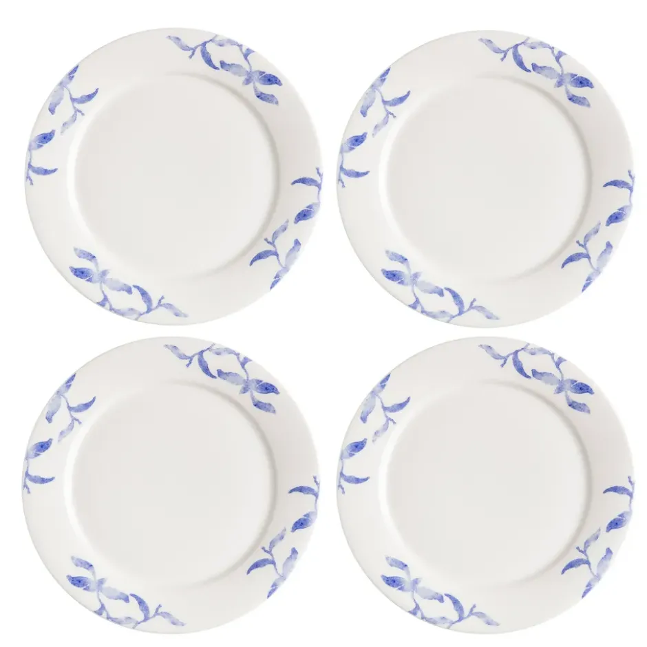 Havspil assiett 21 cm 4-pack, blå-vit