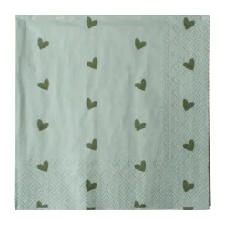 Heart pappersservett 33x33 cm 20-pack, Green