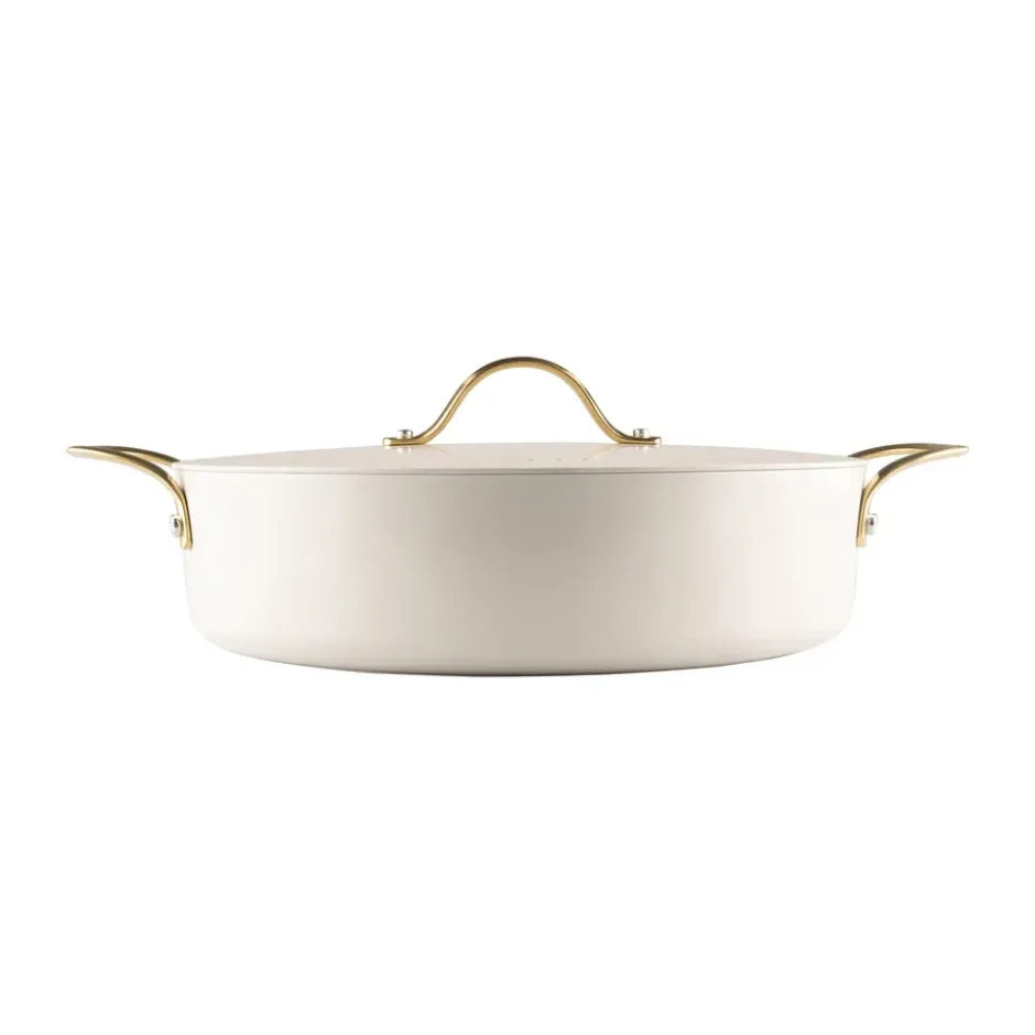 Heirol Royal Pearl gryta med lock Ø28 cm, Vit-guld