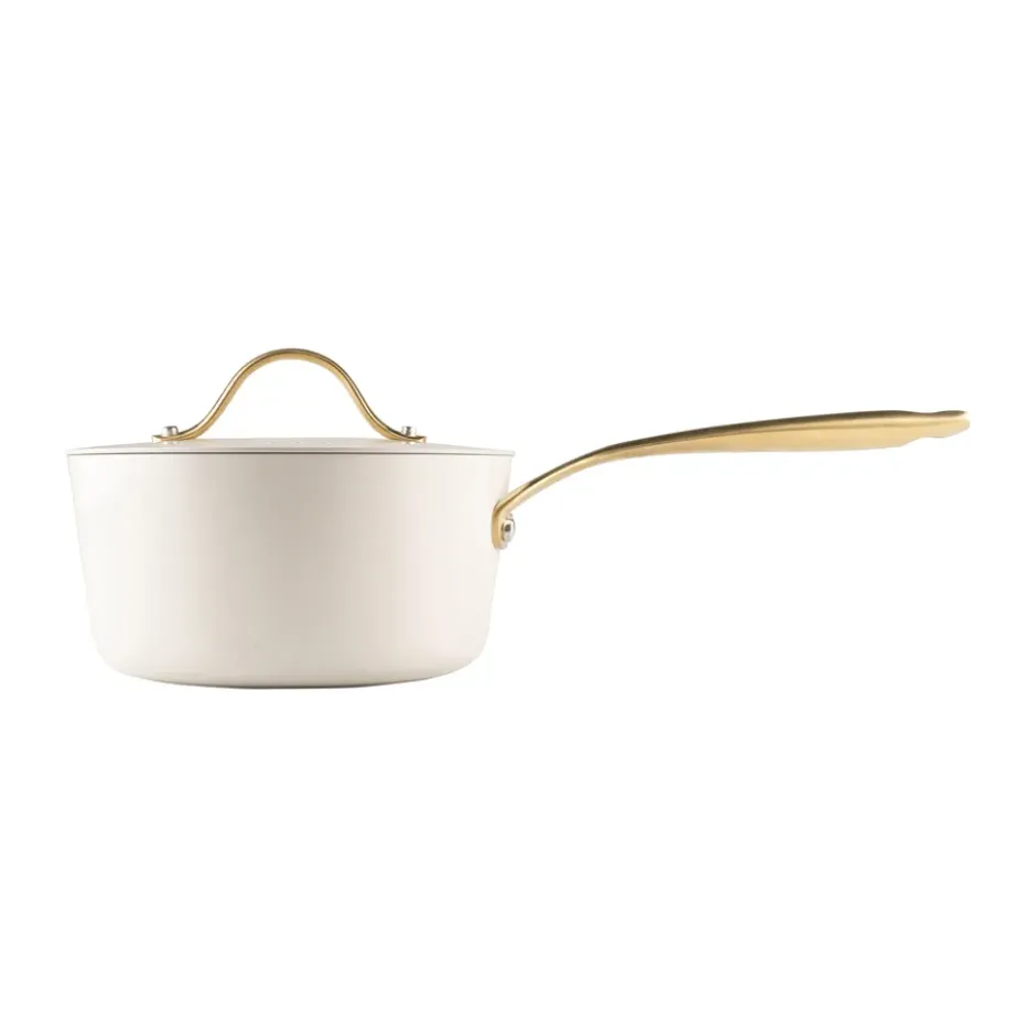 Heirol Royal Pearl saucepanna med lock Ø18 cm, Vit-guld