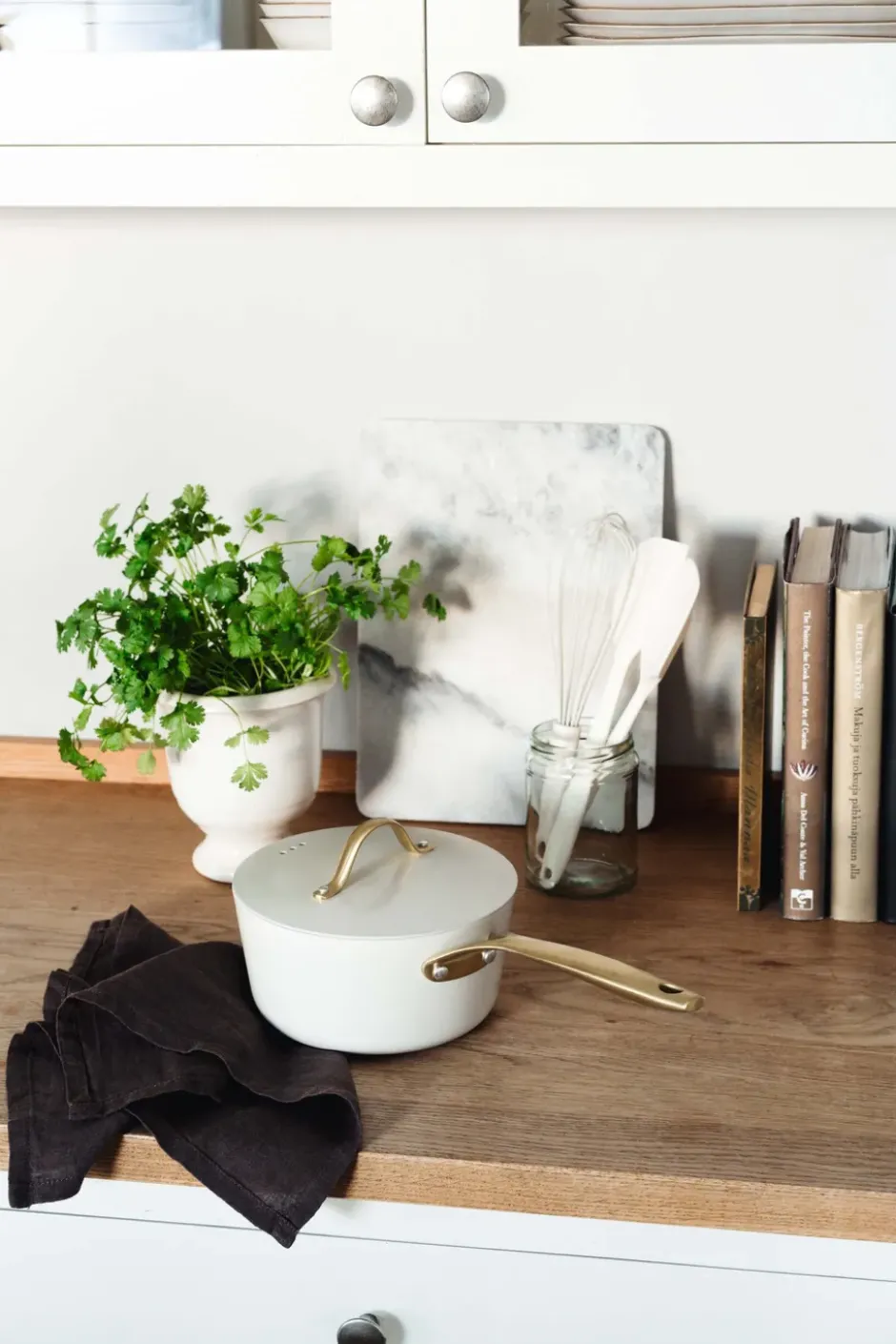 Heirol Royal Pearl saucepanna med lock Ø18 cm, Vit-guld