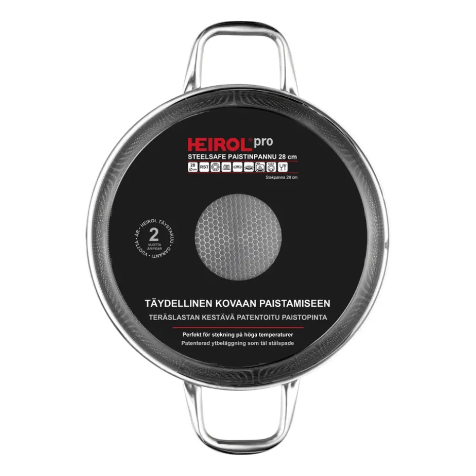 Heirol Steelsafe stekpanna med två handtag, Ø28 cm