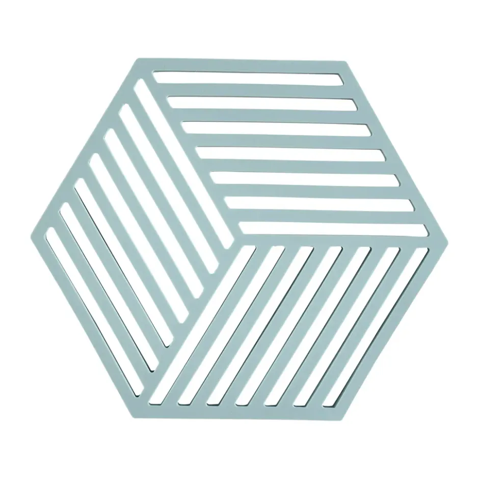 Hexagon grytunderlägg, Fog blue