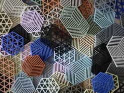 Hexagon grytunderlägg, Indigo
