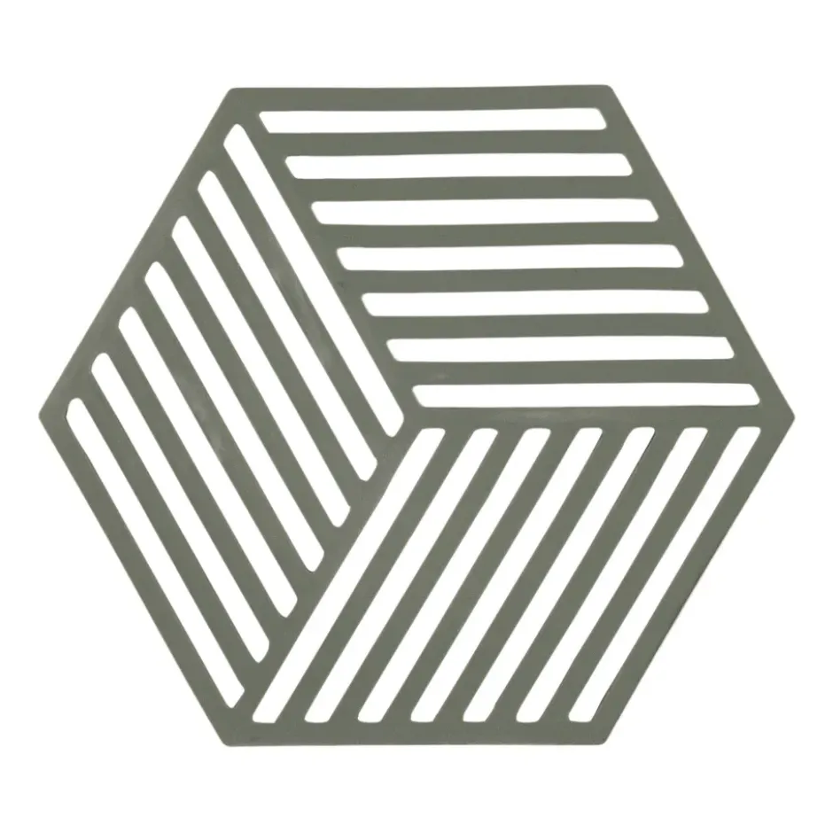 Hexagon grytunderlägg, Olive Taupe