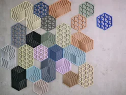 Hexagon grytunderlägg stor, Cool Grey