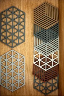 Hexagon grytunderlägg, Terracotta