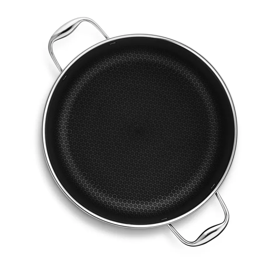 Hexclad hybrid gryta med glaslock 9,5 L, Silver