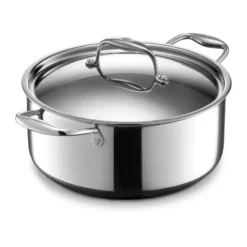 Hexclad hybrid gryta med stållock 4,7 L, Silver